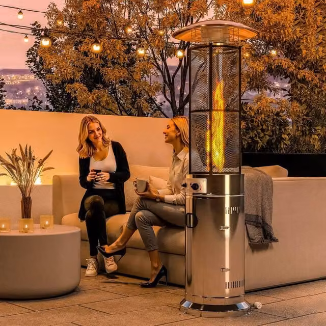 OUTSUNNY 11 kW Propane Patio Heater with Tip-Over Switch, Silver – 1