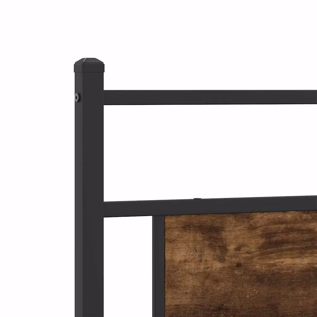 Berkfield Home Smoked Oak Bed Frame in Brown, W/D/H: 100 x 200 cm – 4