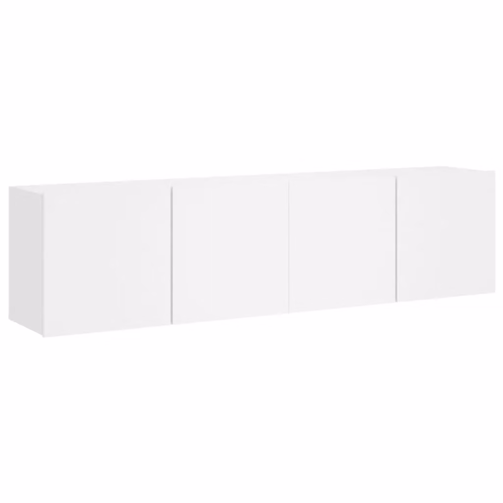 Berkfield Home Set of 2 Wall-mounted White Modern TV Cabinets W/D/H: 80 x 30 x 41 cm – 2