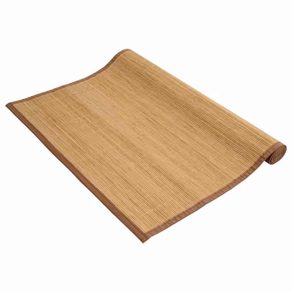 Berkfield Home Bamboo Round Rug in Brown and Beige, Diameter: 100 cm – 2