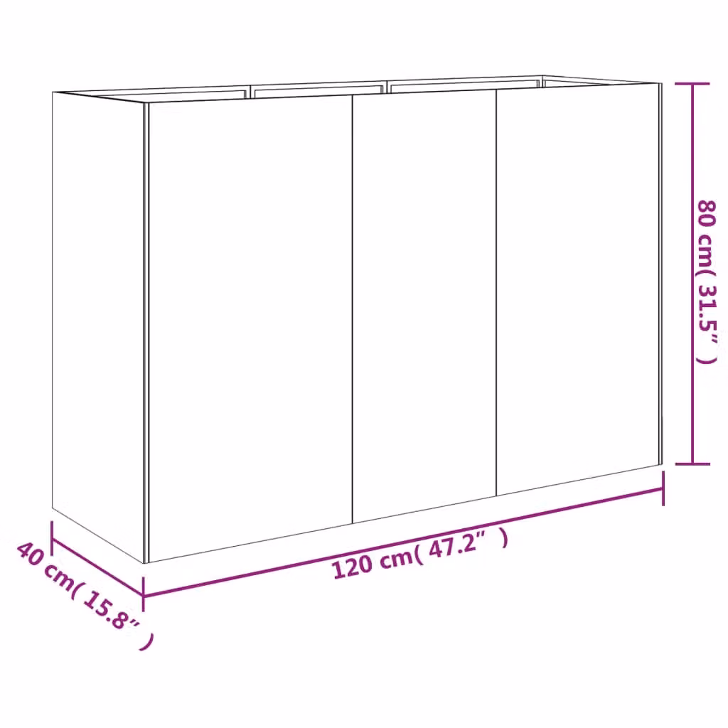 Berkfield Home Garden Corten Steel Raised Bed in Brown, W/D/H: 120 x 40 x 80 cm – 3