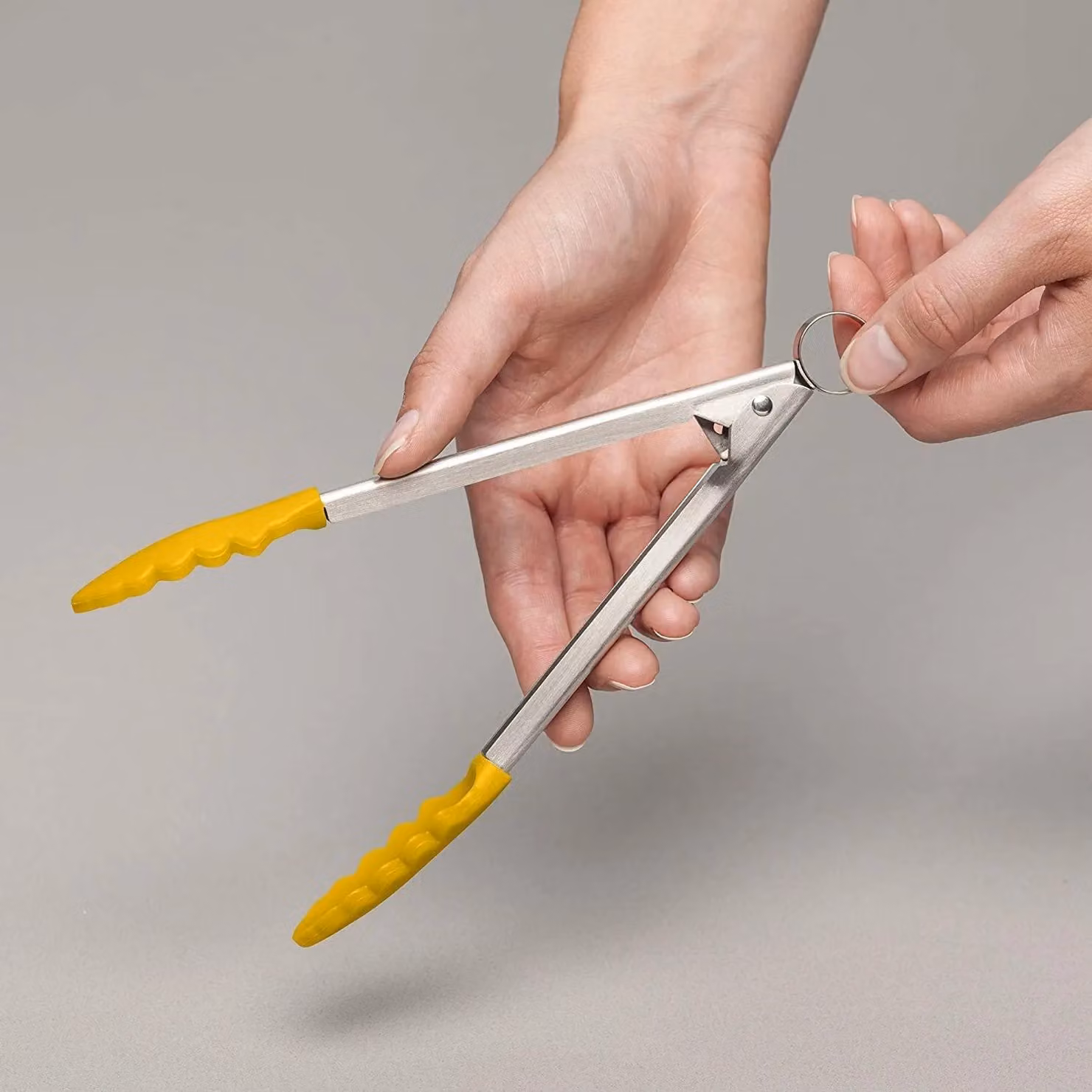 Zeal Silicone and Stainless Steel Non-Stick Mini Cooking Tongs, Yellow, 20 cm – 4