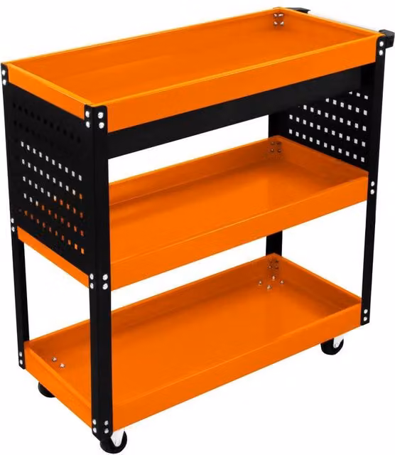 Monstershop T-Mech Lockable Tool Storage Trolley in Orange, Steel