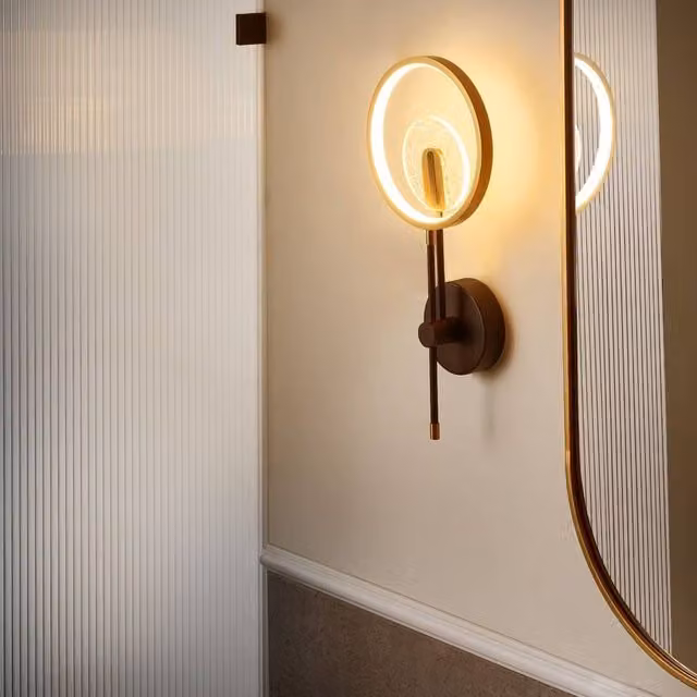 Wyld and Coco LED Wall Lamp in Bronze with Black and Gold/Brass Trim