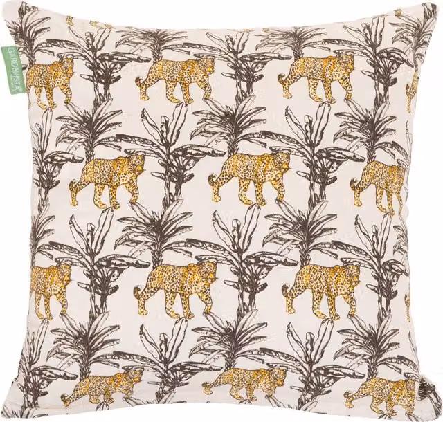 Gardenista Jungle Leopard Printed Outdoor Scatter Cushion in Beige and White, 45 x 45 cm