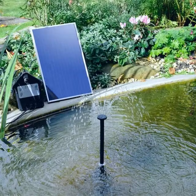 Primrose Black Solar Powered Fountain Pump with Timer Function