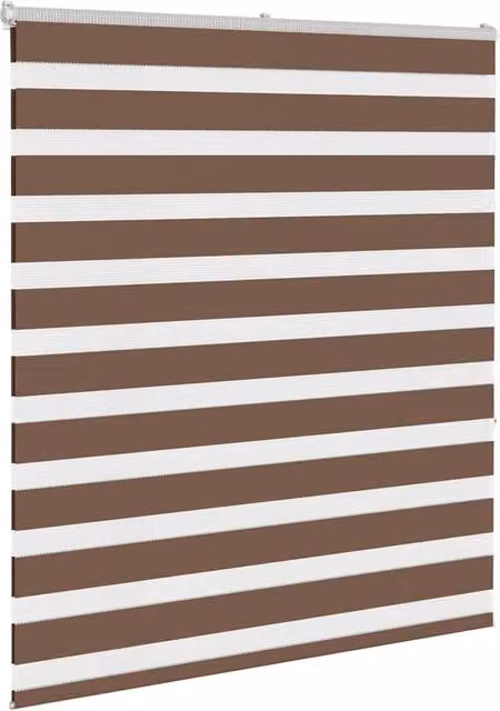 Berkfield Home Elegant Zebra Blind in Brown, W: 125 cm, H: 150 cm – 1