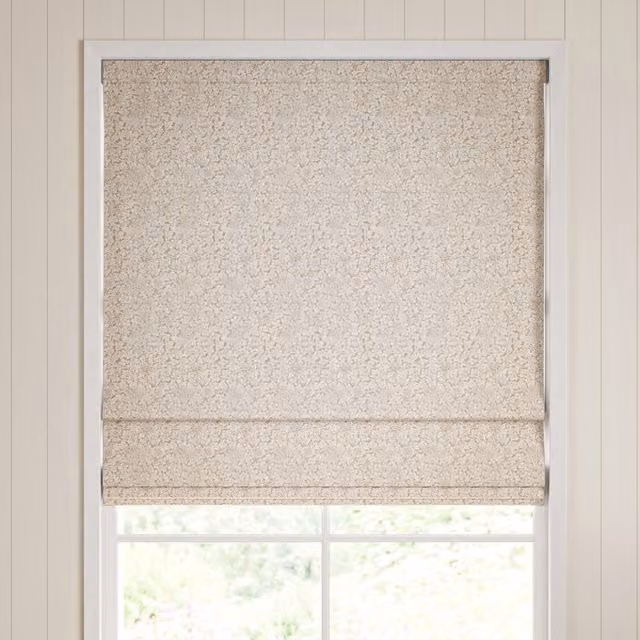 William Morris Bird and Anemone Floral Woven Made to Measure Roman Blind in Beige