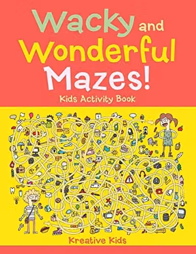 Kreative Kids Wacky and Wonderful Mazes Kids Activity Book, Multicolour, W: 21.59 cm, H: 27.94 cm