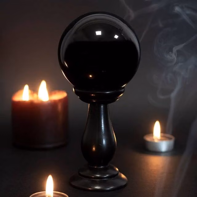 Something Different Black Glass Crystal Ball Tabletop Ornament – 1