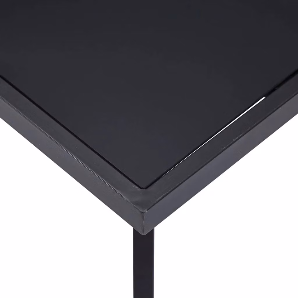 Berkfield Home Black Rectangular Dining Table with Tempered Glass Top W/D/H: 160 x 80 x 75 cm – 2