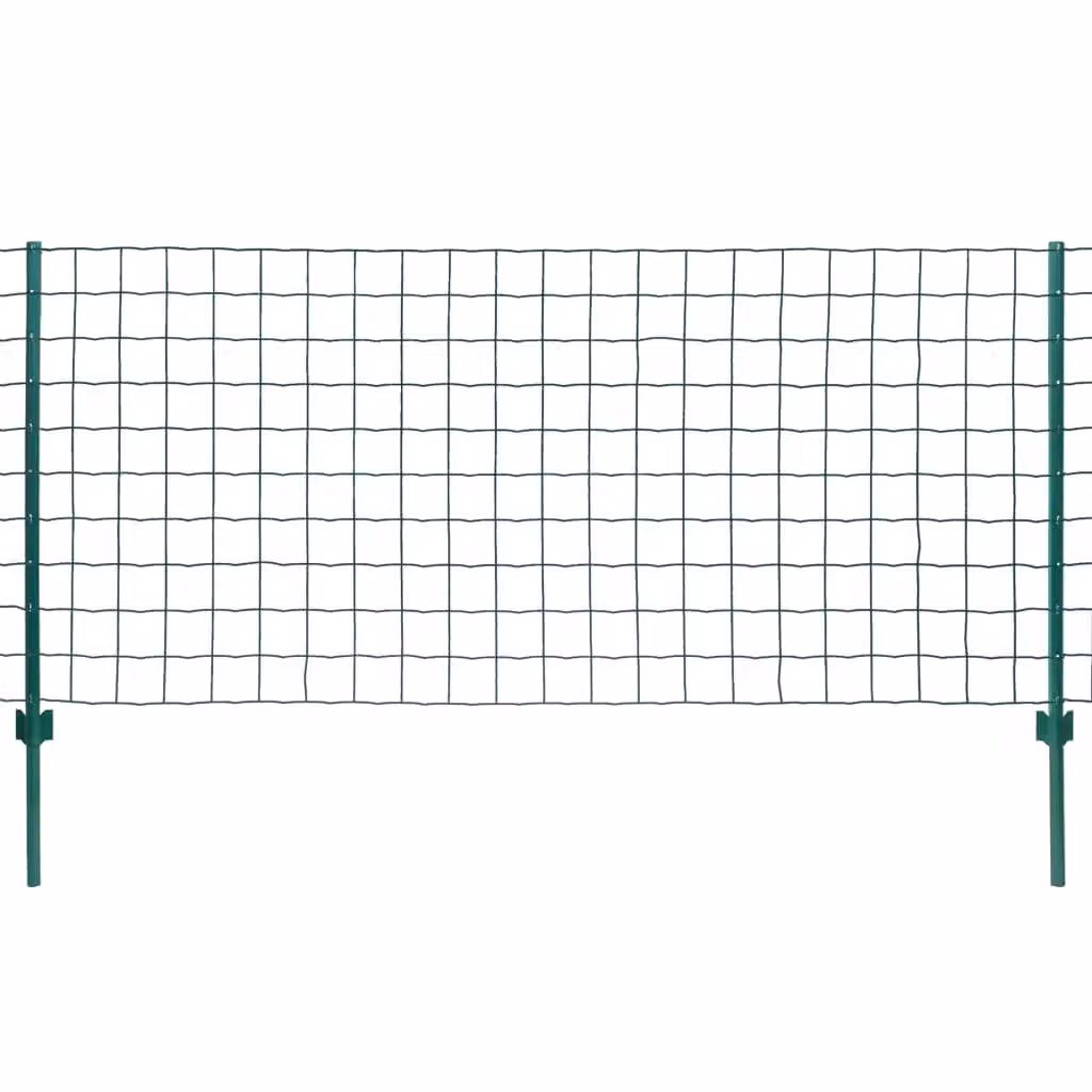 Berkfield Home Euro Fence Green PVC-Coated Steel Fencing, W: 20 m, H: 1.2 m – 2