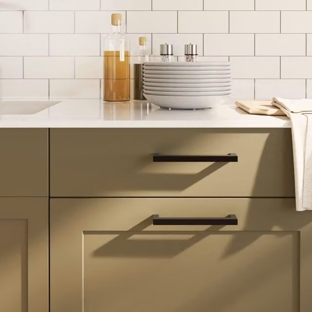 Berkfield Home 10 Pack Matt Black Stainless Steel Bar Cabinet Handles, 160 mm