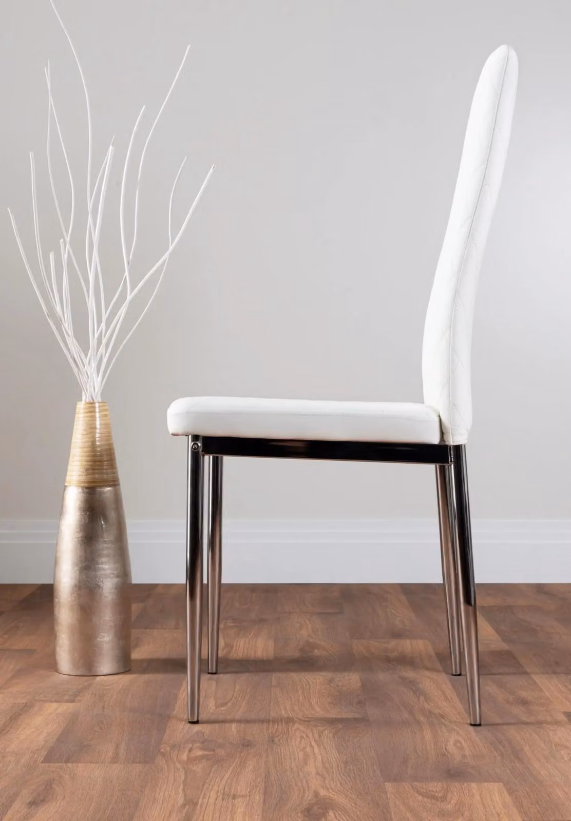FurnitureboxUK Leonardo Modern Rectangular Glass and Metal Dining Table and 4 Chairs Set in White and Transparent – 3