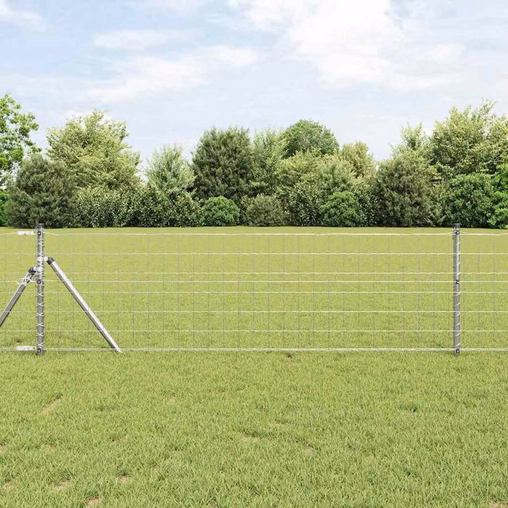 Berkfield Home Euro Fence Galvanised Steel in Silver, H: 40 cm x W: 50 m – 2