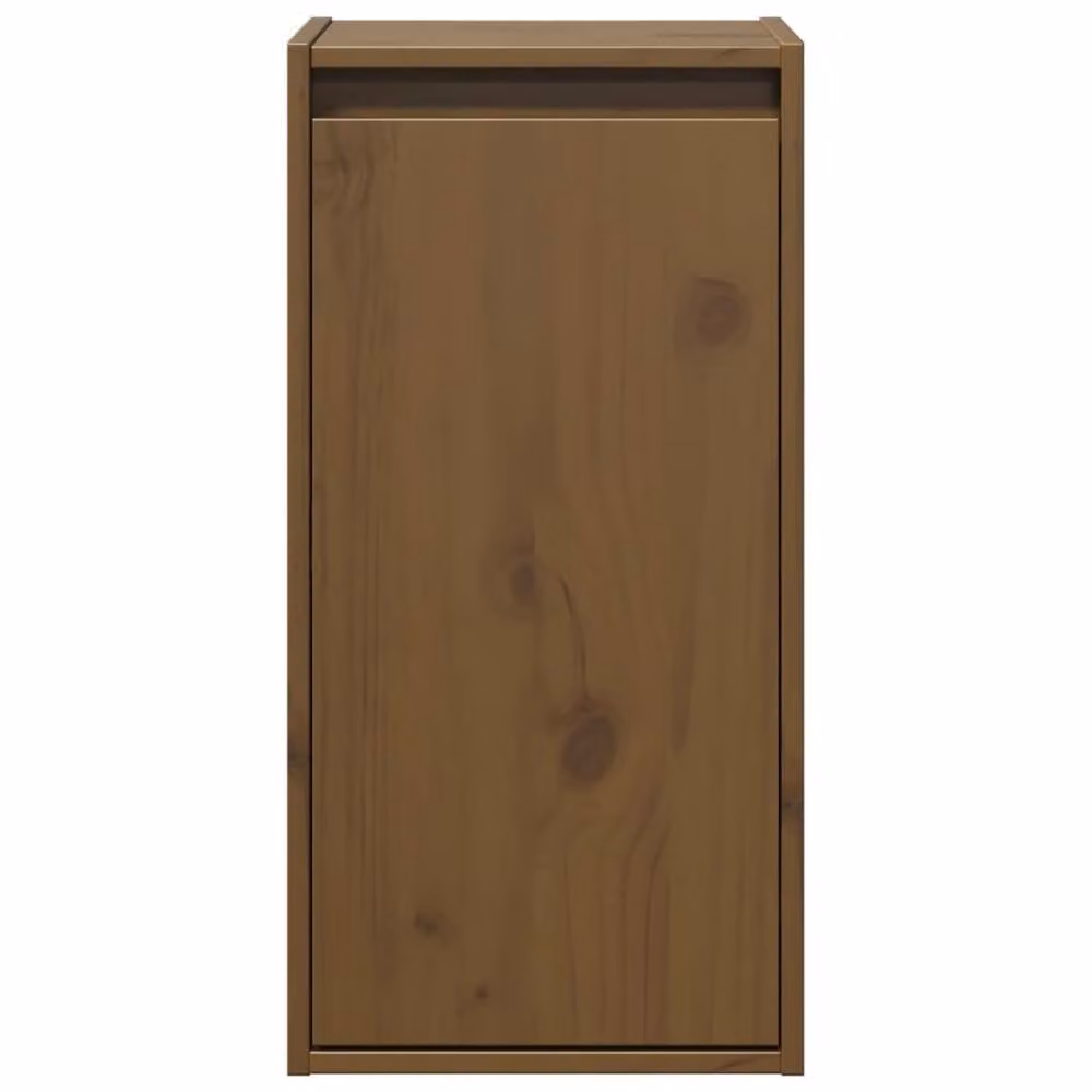 Berkfield Home Set of 2 Wall Mounted Solid Wood Pine Cabinets in Honey Brown, W/D/H: 30 x 30 x 60 cm – 5