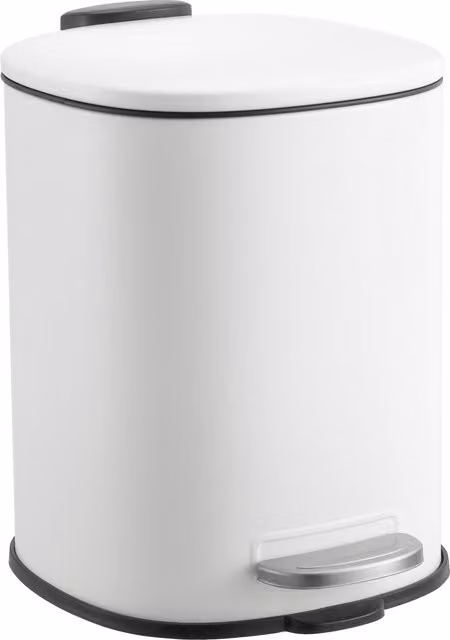 Capri 3 Litre Pedal Bathroom Bin with Soft Close and Removable Inner Bucket, Black and White