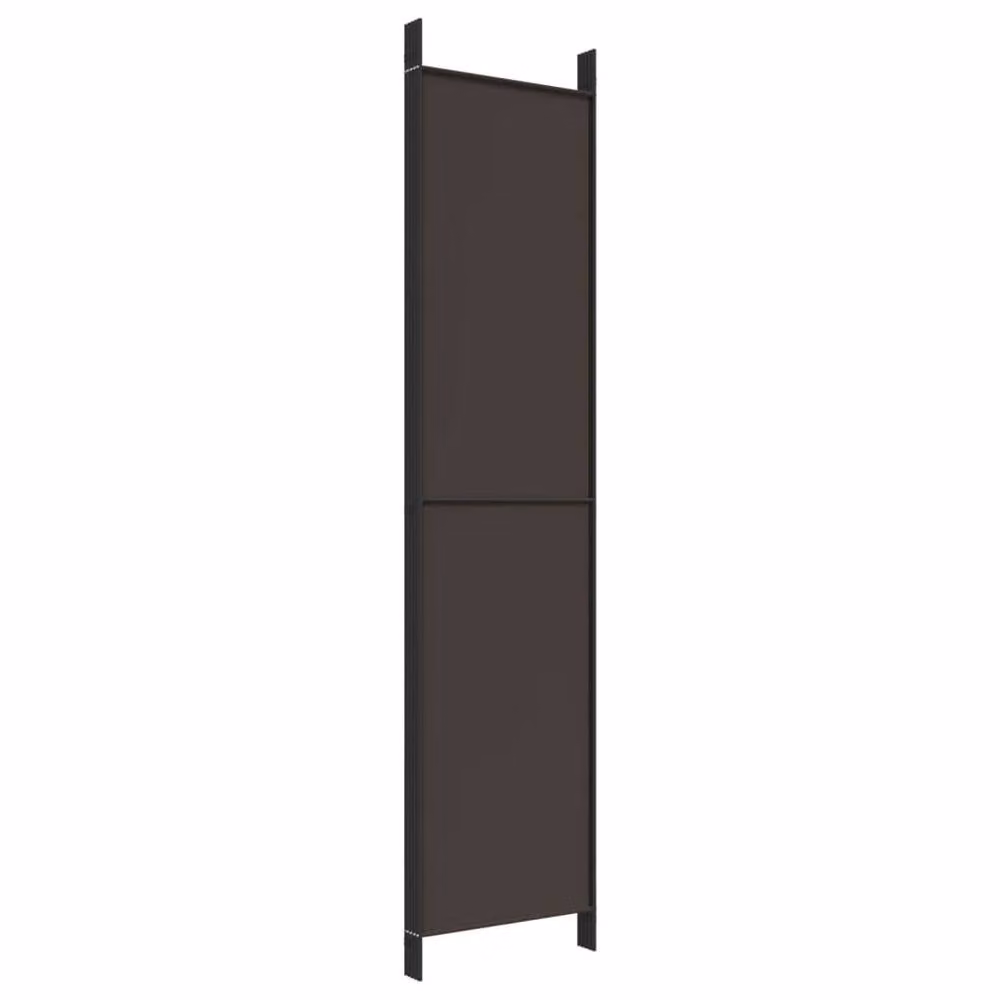Berkfield Home 5-Panel Fabric and Metal Room Divider, Brown, W: 250 cm, H: 220 cm – 4