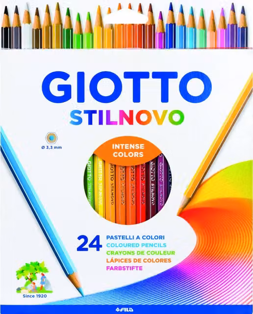 Giotto Stilnovo Multicolour Wood Pencil Set, 24 Piece