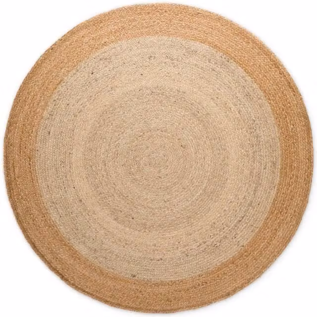 THE RUGS Jutta Reversible Jute Flatweave Round Rug in Beige, Diameter: 240 cm