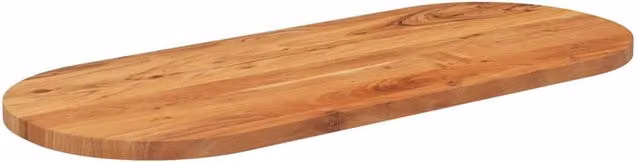 Berkfield Home Oval Solid Wood Acacia Table Top, Brown, W: 140 cm, D: 60 cm, H: 2.5 cm