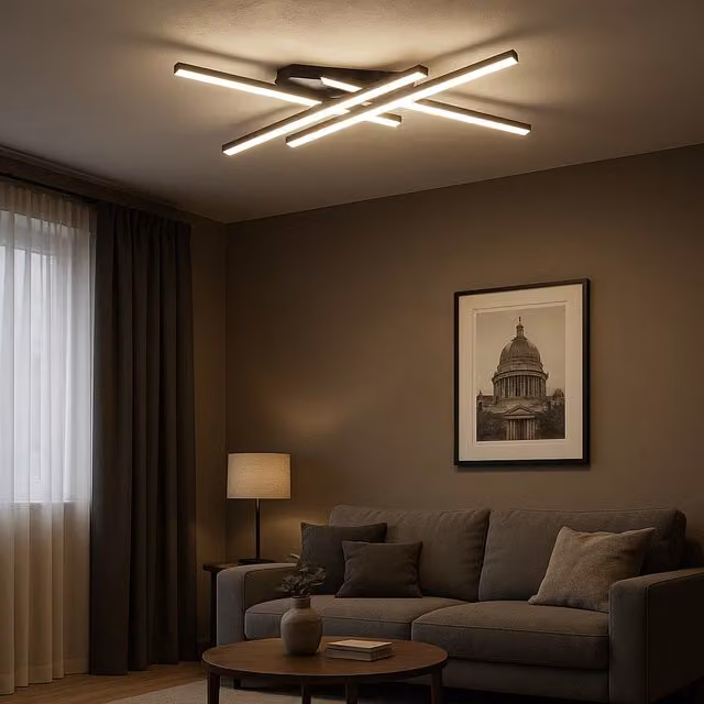 Eglo Vascella Modern Rectangular LED Ceiling Light in White and Black