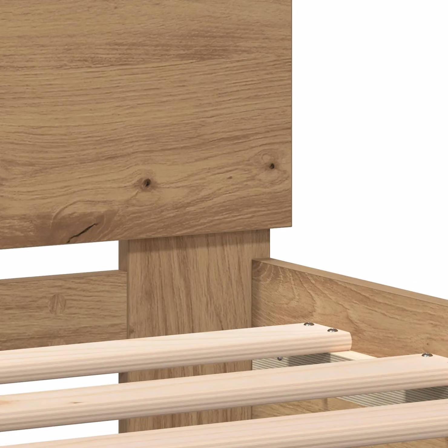 Berkfield Home Artisan Oak Bed Frame with LED Under-Bed Lighting in Brown, W: 75 cm, L: 190 cm – 4