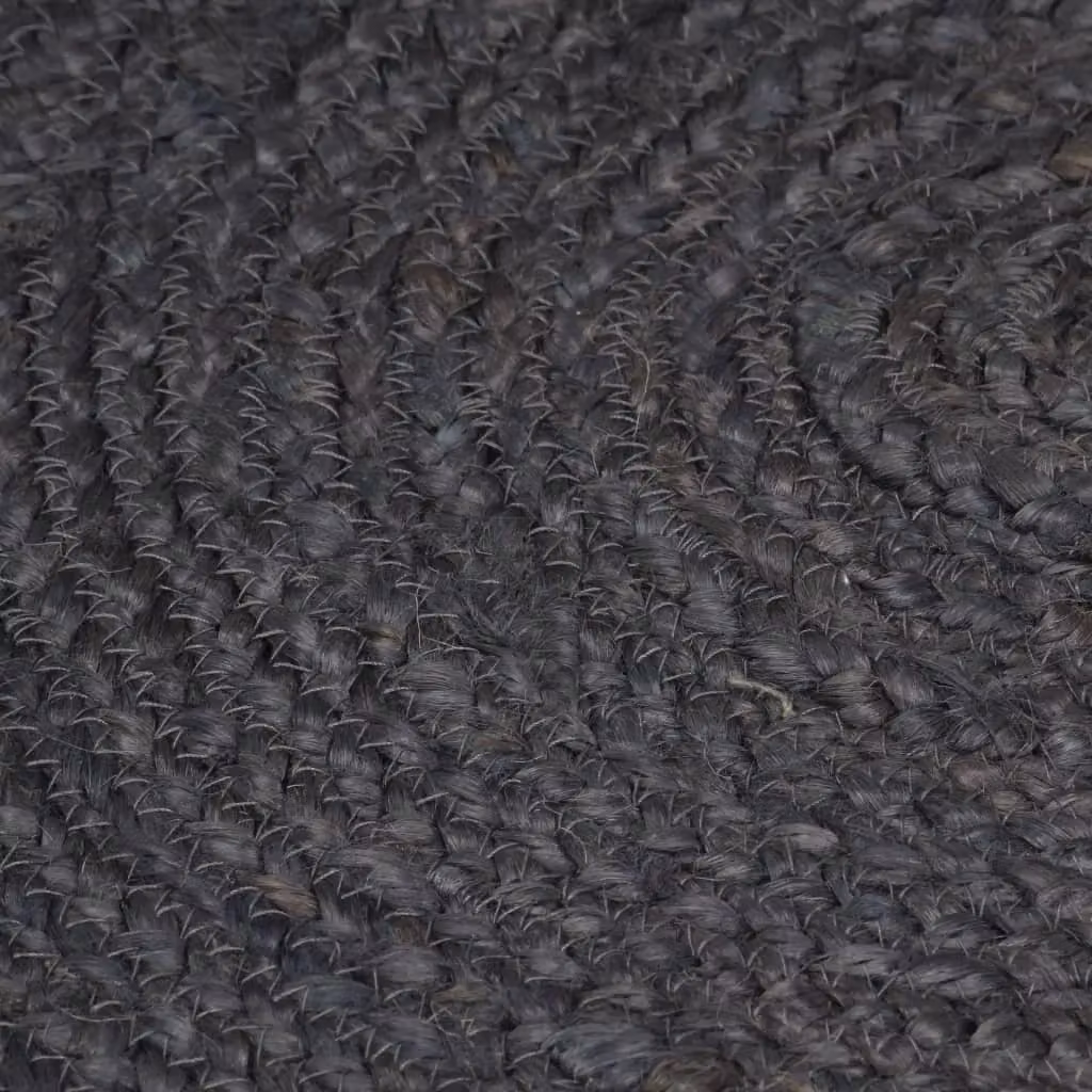 Berkfield Home Handmade Braided Jute Round Rug in Grey, Diameter: 100 cm – 3