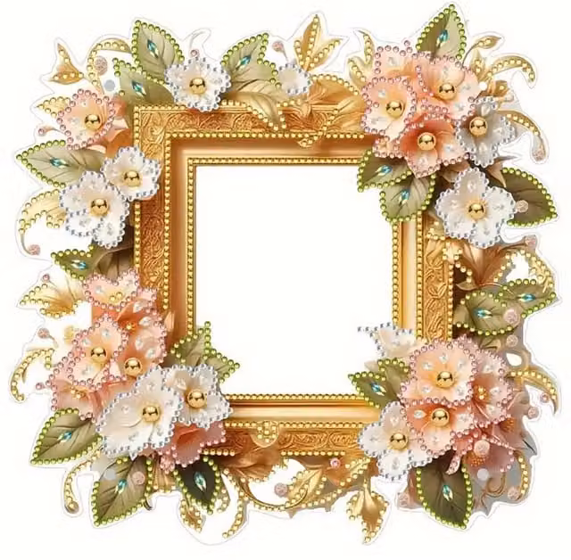 Syntego Floral Photo Frame Diamond Art Kit in Multicolour and Yellow