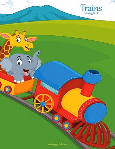Trains Coloring Book 1: Volume 1 by Createspace, Multicolour