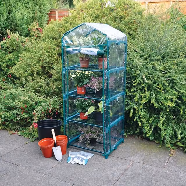 Garden Mile 4 Tier Gable Garden Greenhouse in Green