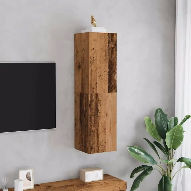 Berkfield Home Modern TV Cabinet in Brown, W/D/H: 30.5 x 30 x 110 cm