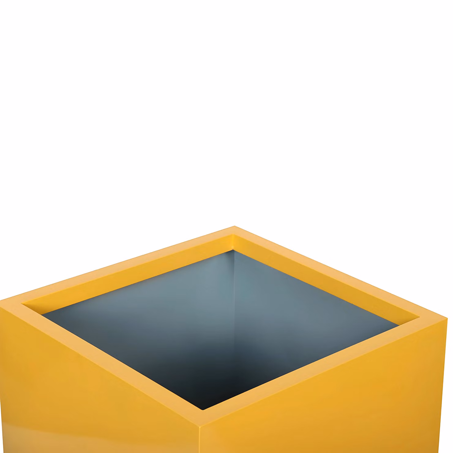 Primrose Galvanised Steel Cube Outdoor Garden Planter in Yellow W: 50 cm, D: 50 cm, H: 50 cm – 2
