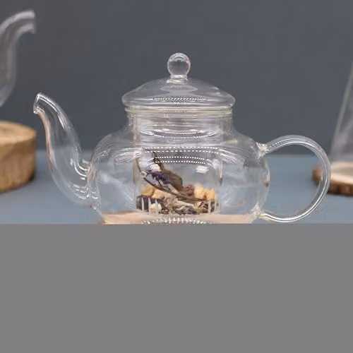 KDMD White Glass Infuser Teapot with 400ml Capacity – 3