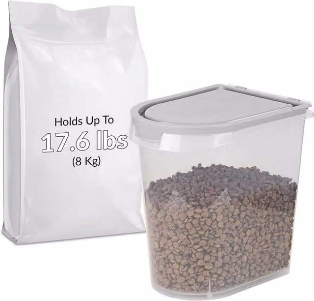 NESTLUNE 20L Airtight Plastic Pet Food Storage Container in Grey