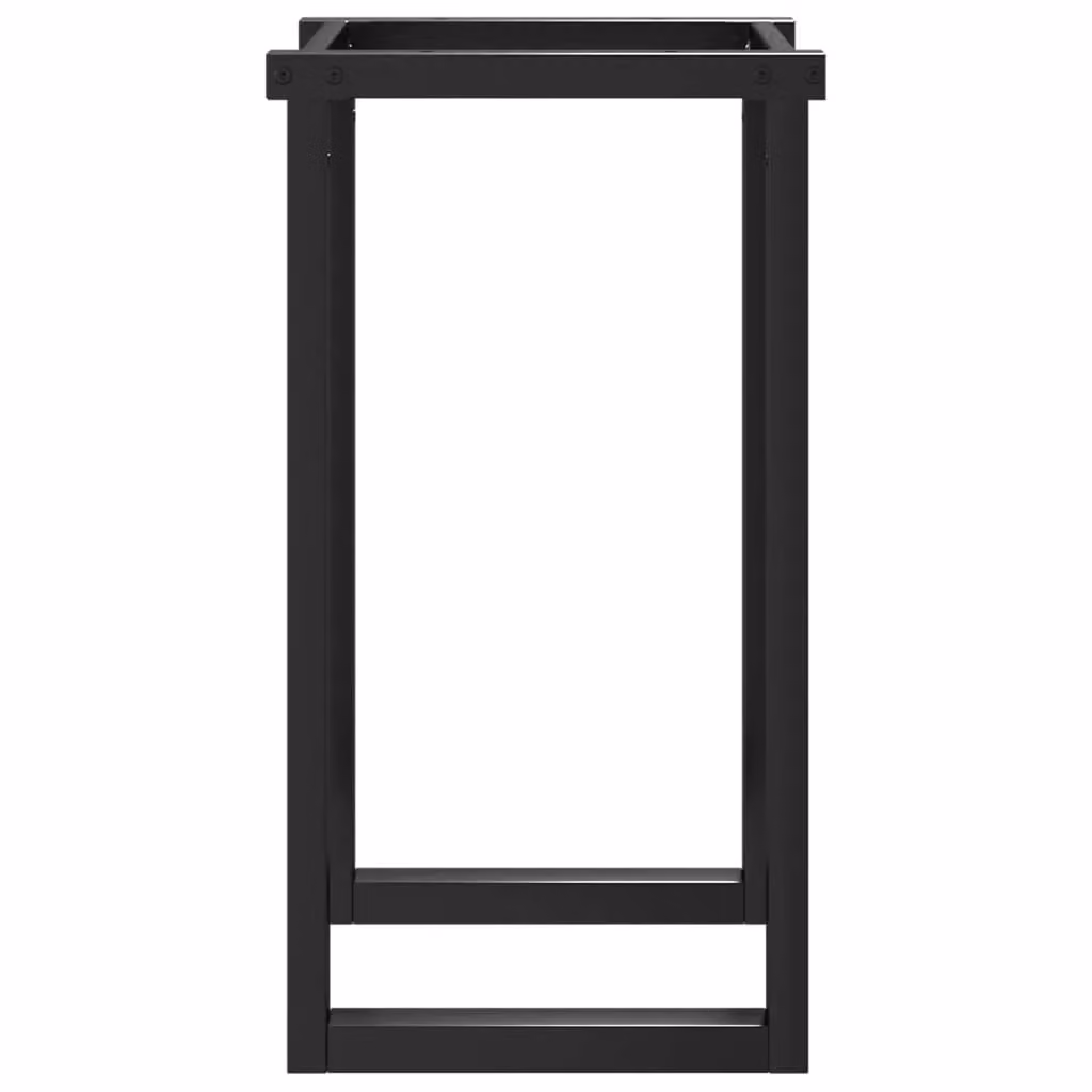 Berkfield Home O-Frame Dining Table Legs in Black Steel, W/D/H: 60 x 50 x 73 cm – 4