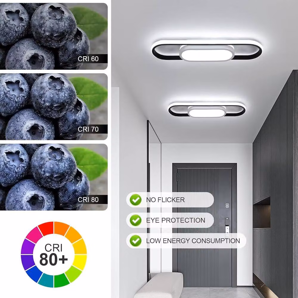 Goeco Modern Rectangular LED Ceiling Light, 30 W, Three-colour CCT, White, W: 40 cm, D: 40 cm, H: 12 cm – 4