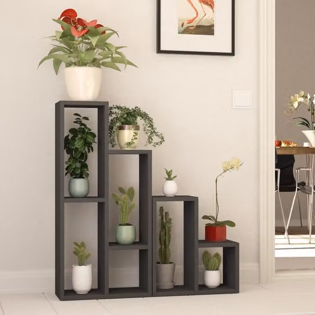 Decortie Sule Modern Multipurpose Shelving Unit Display Stand in Anthracite Grey