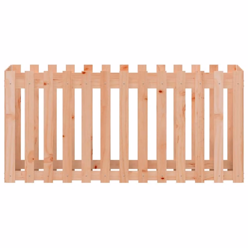 Berkfield Home Garden Raised Bed with Fence Design in Beige Solid Wood, W/D/H: 150 x 50 x 70 cm – 2