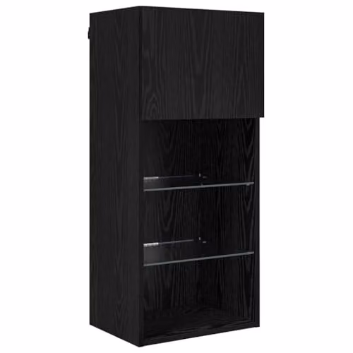 vidaXL Modern Wall Mounted TV Unit with Integrated LED Lighting in Black Oak – 5
