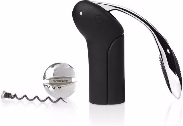 Rabbit Black Metal Lever Corkscrew with Foil Cutter
