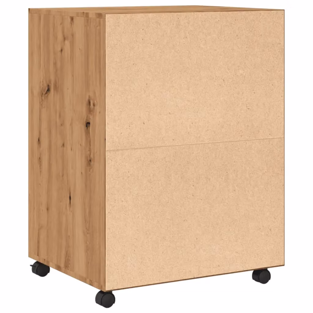 Berkfield Home Artisan Oak Rolling Cabinet in Brown, W/D/H: 60 x 48 x 81 cm – 4