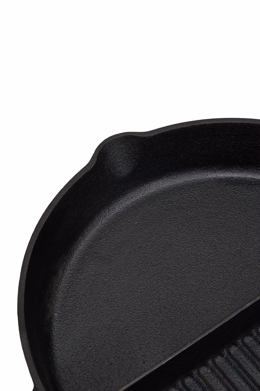Living and Home 2-in-1 Divided Cast Iron Frying Pan and 2-Zone Griddle Grill Pan with Flat Surface, Black – 4