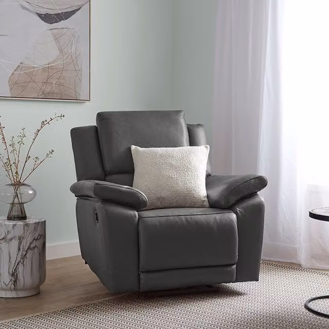 Home Garden Direct Sorrento Power Grey Leather Recliner Chair