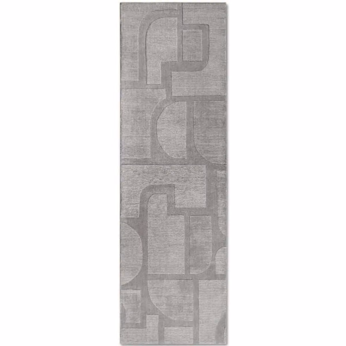 Villeroy & Boch 1906 Alexis Grey Wool Geometric Handwoven Rug W: 80 cm, L: 250 cm – 2