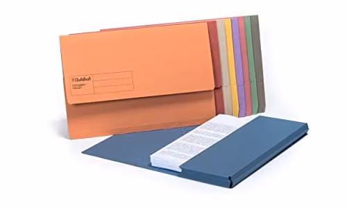 Exacompta Guildhall A4 Document Wallets, 285gsm, Pack of 50, Assorted Colours