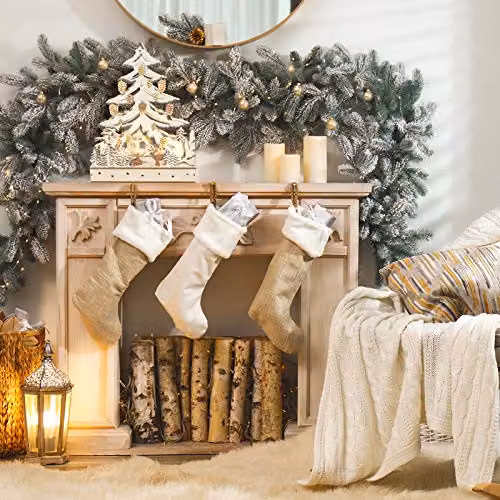 The Christmas Workshop Hand Crafted Wooden Festive Forest Scene Tabletop Decoration with Warm White LEDs in Brown and White – 5