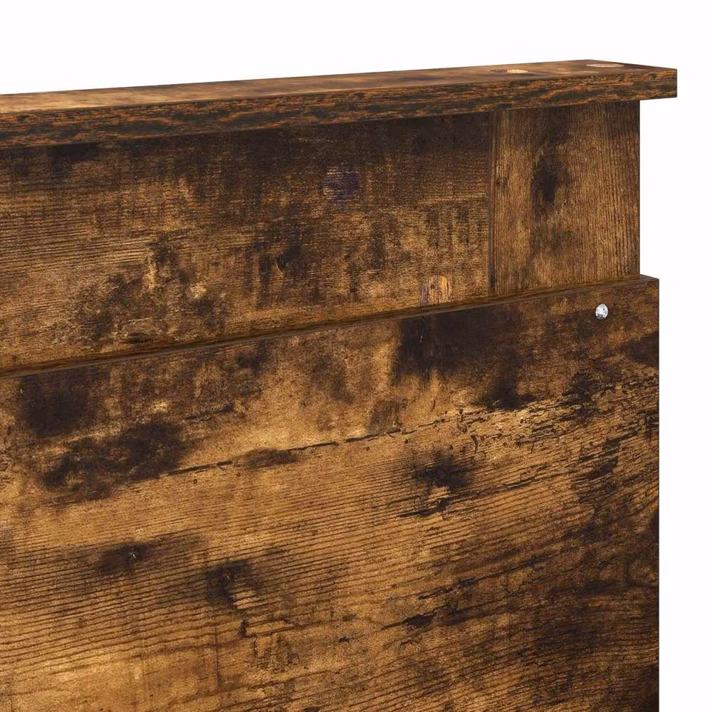 Berkfield Home Smoked Oak Bed Frame in Brown, Solid Pine and Engineered Wood, 200 x 200 cm – 5