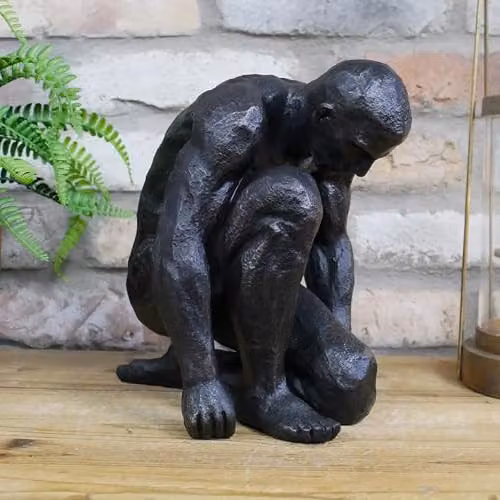 Gifts Direct 2 U Kneeling Naked Man Ornament Sculpture in Black – 2