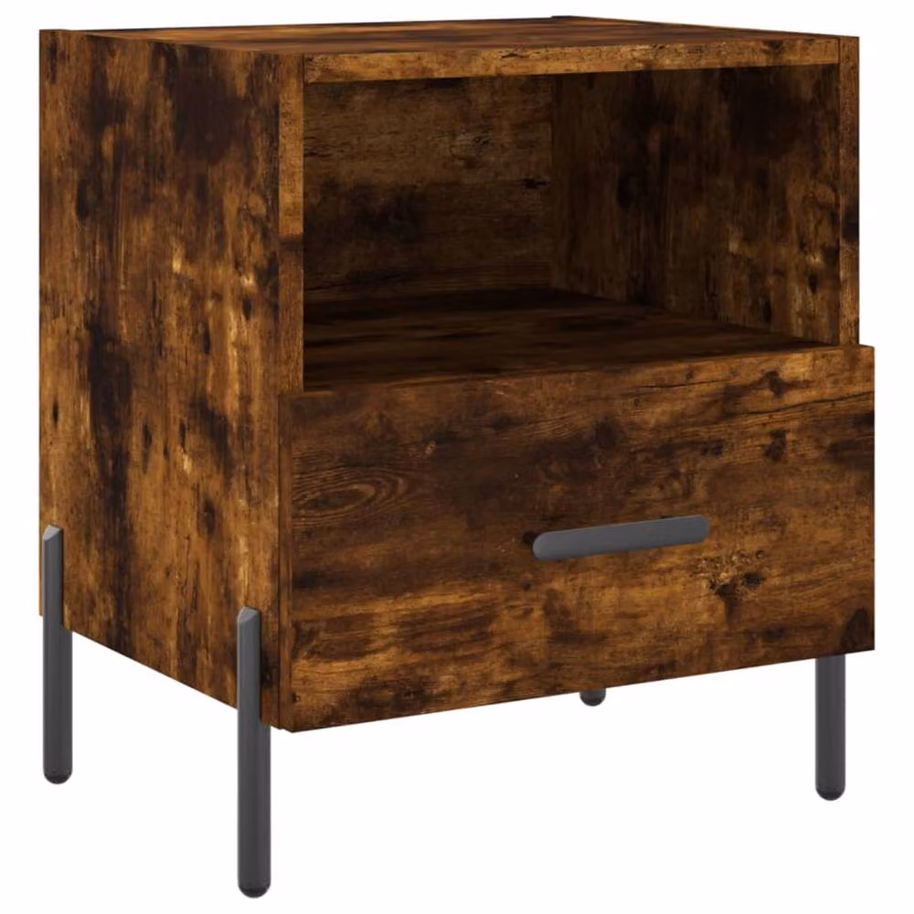 Berkfield Home Modern Bedside Cabinets, 2 Piece Set in Smoked Oak Brown, W/D/H: 40 x 35 x 47.5 cm – 5